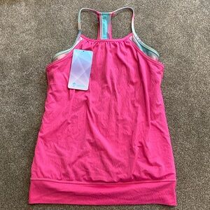 Ivivva size 14, double Dutch tank top, pink, and blue